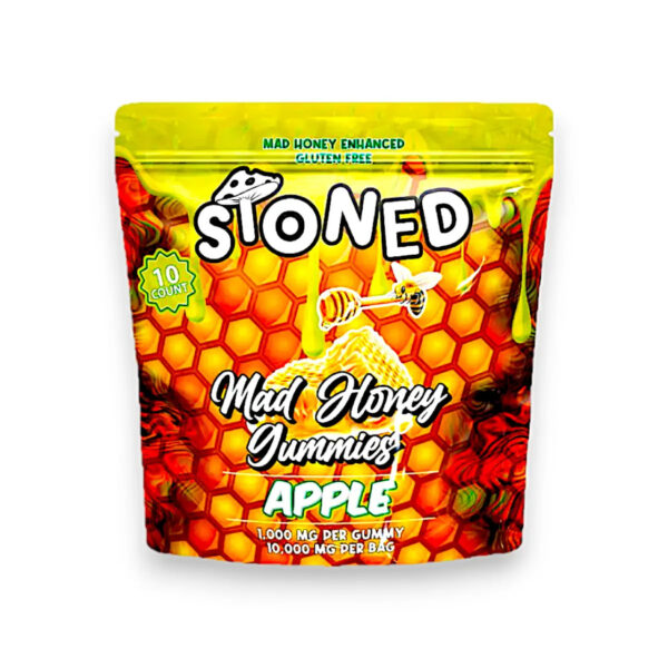 Stoned Mad Honey Mushroom Gummies Apple 10,000mg - 10ct