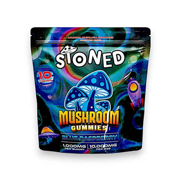 stoned mushroom gummies blue raspberry